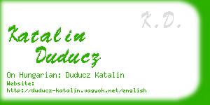 katalin duducz business card